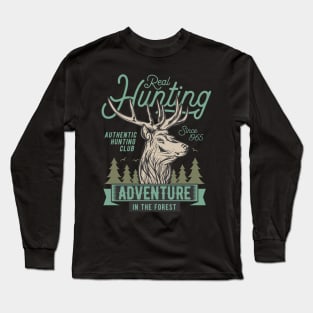 deer head real hunting Long Sleeve T-Shirt